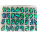 Emerald Flat Back Beads Boutons de verre